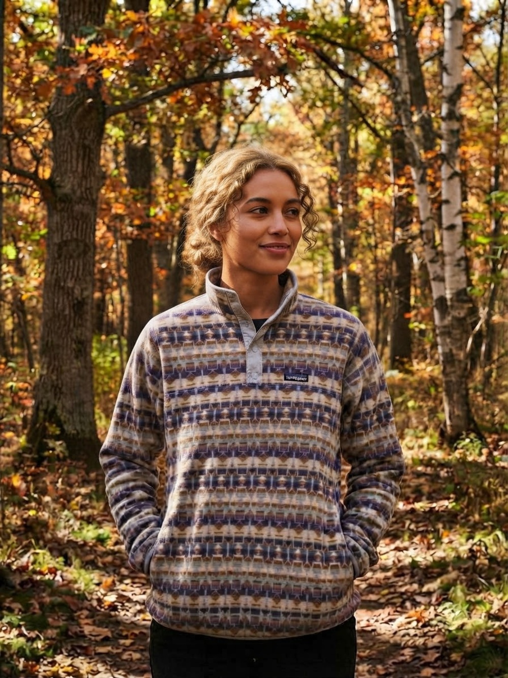 Patagonia Lightweight Synchilla Snap-T Pullover Aztec Print Women's Medium